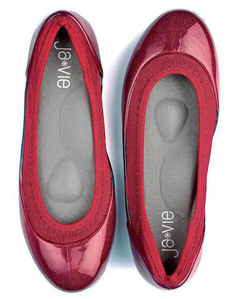 ja-vie true red jelly flat shoes