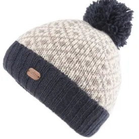 Kusan - Bobble Hat Turn Up - Fleur de Lis Blue