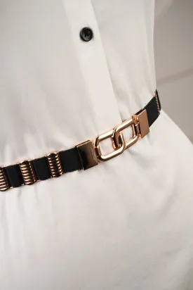 Lined Golden Rectangle Elasticated Belt