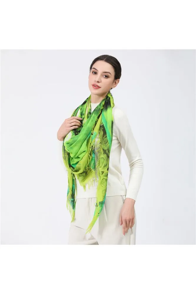 Love's Pure Light "Green Oh that Refreshing Green" Silk Shawl - Style D-351