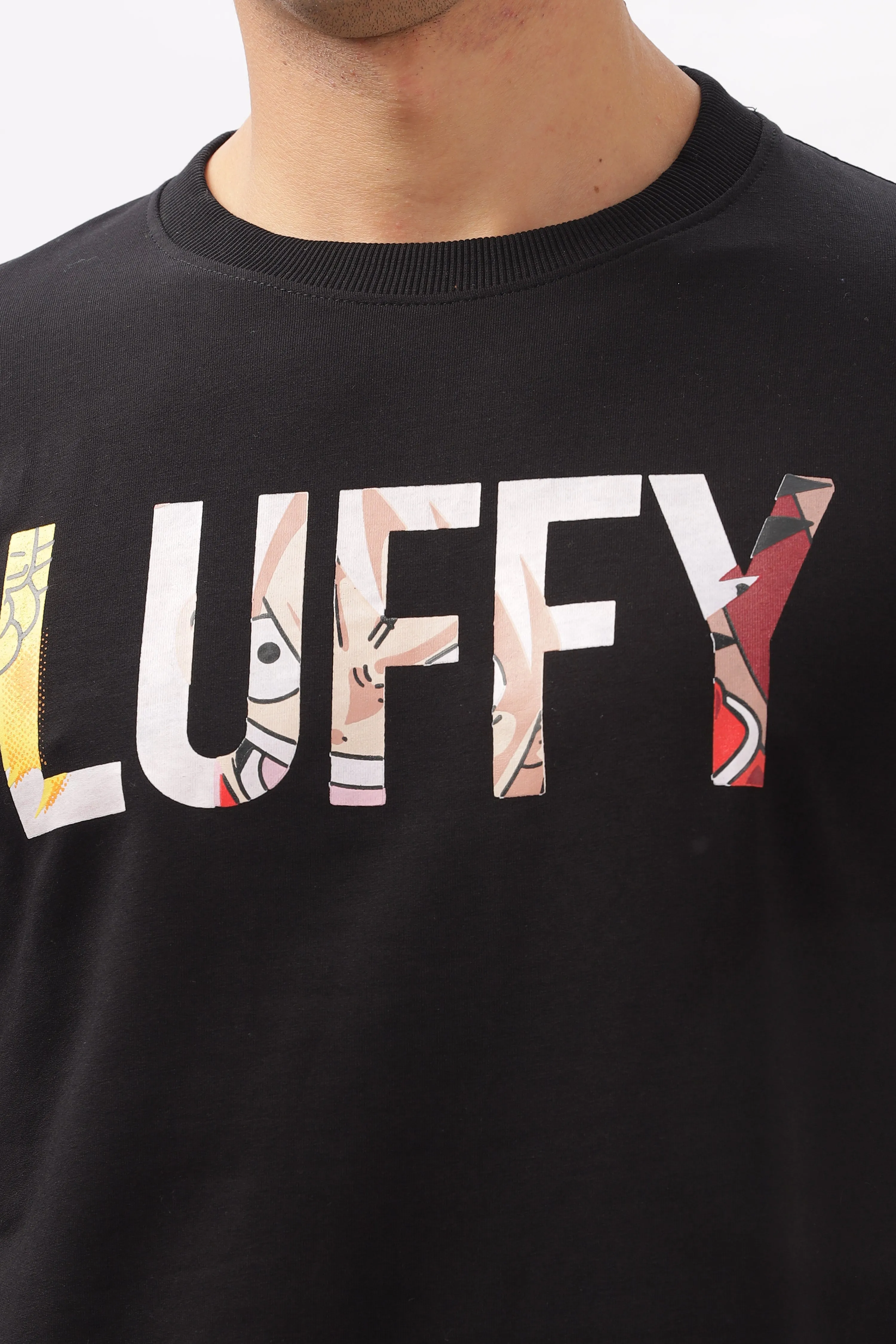 Luffy Graphic Black Printed T-Shirt