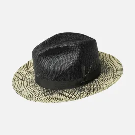 Men’s Black Panama Fedora Warlick Black/Natural