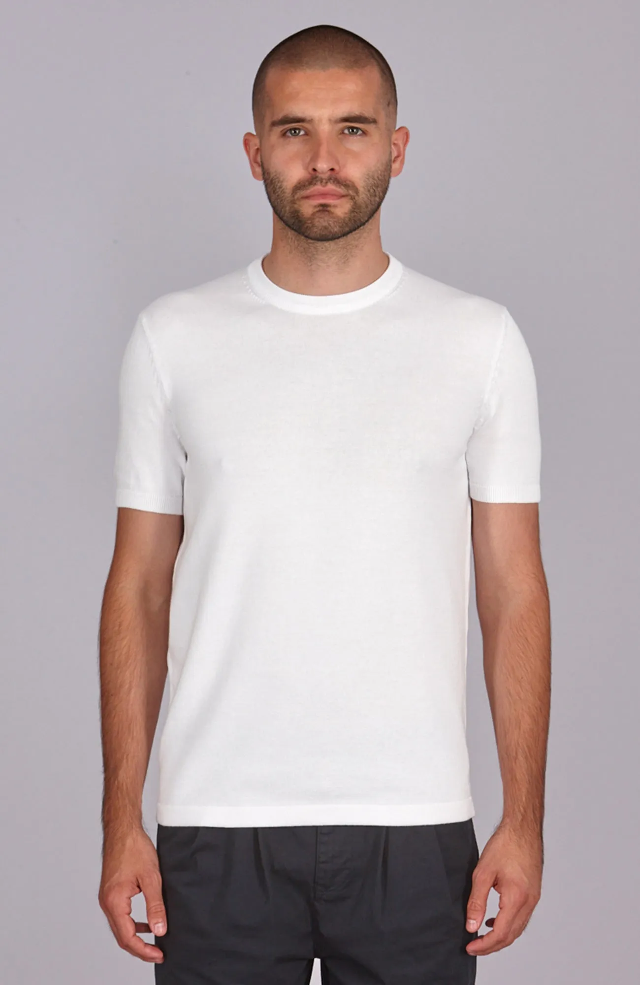 Mens Midweight Cotton Knitted T-Shirt