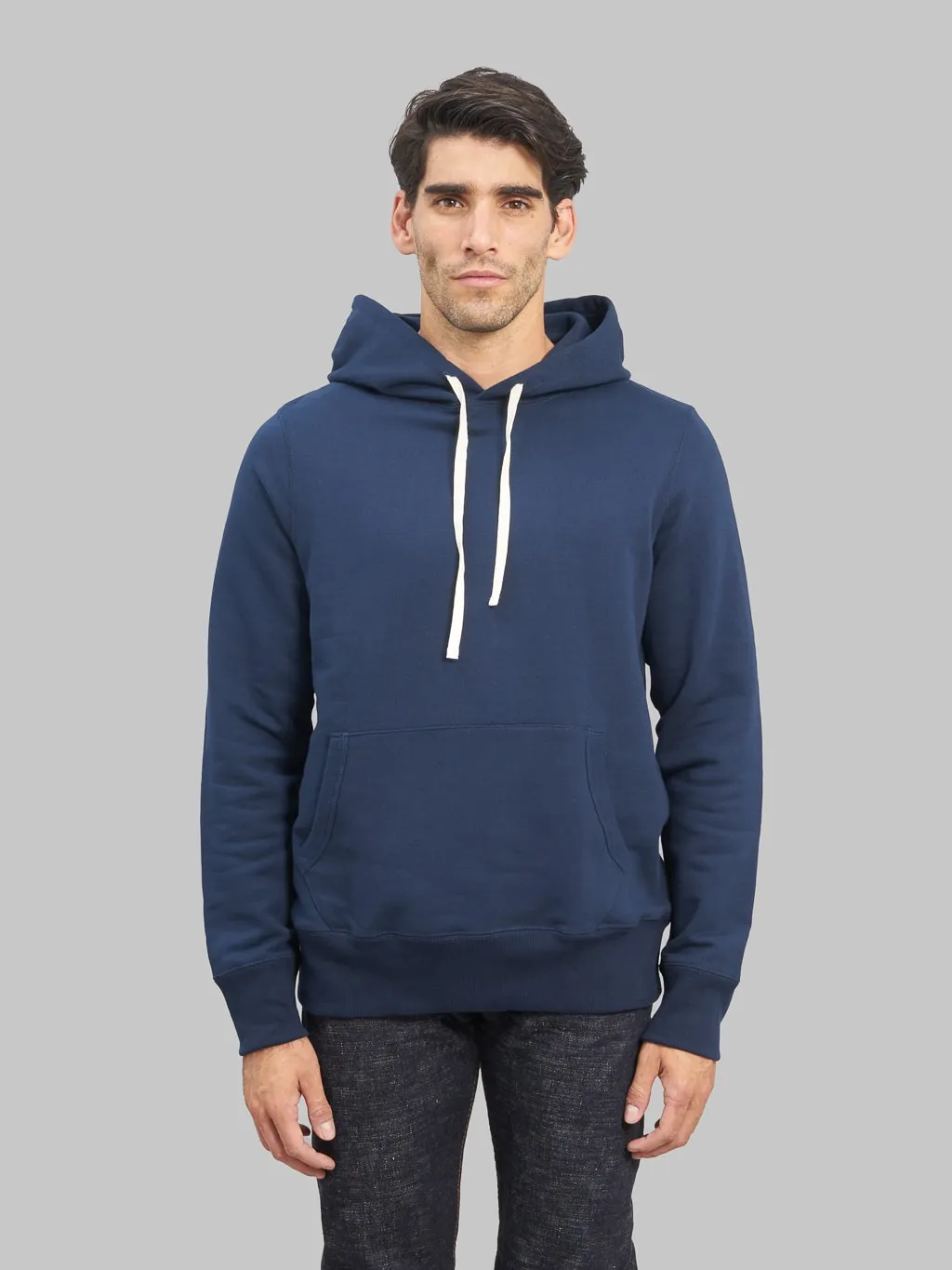 Merz b. Schwanen 382 Loopwheeled 12oz Classic Fit Hoodie Ink Blue