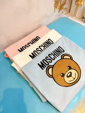 Moschino Baby Logo Print Cotton Blanket