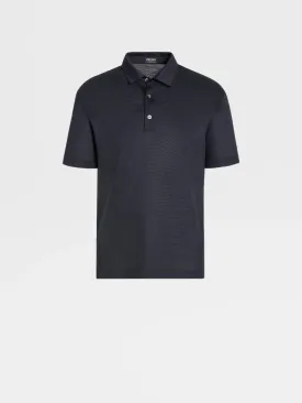 Navy Blue High Performance Wool Short Sleeve Polo