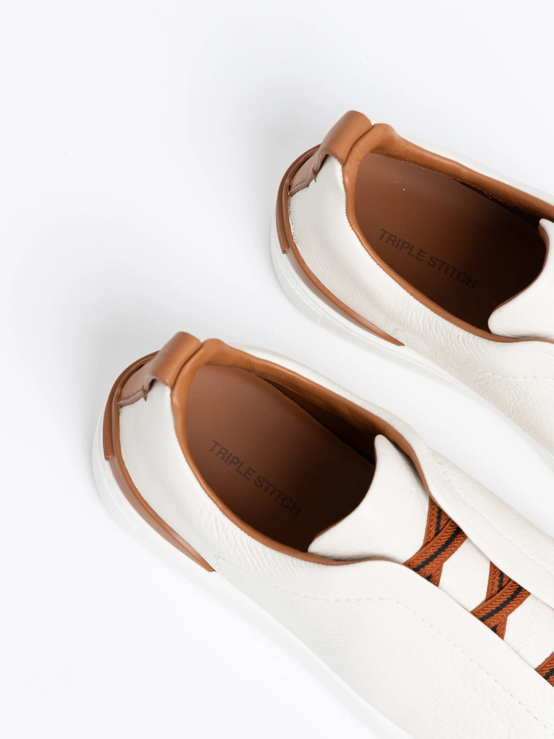 Off White/Brown Deerskin Triple Stitch™ Sneakers