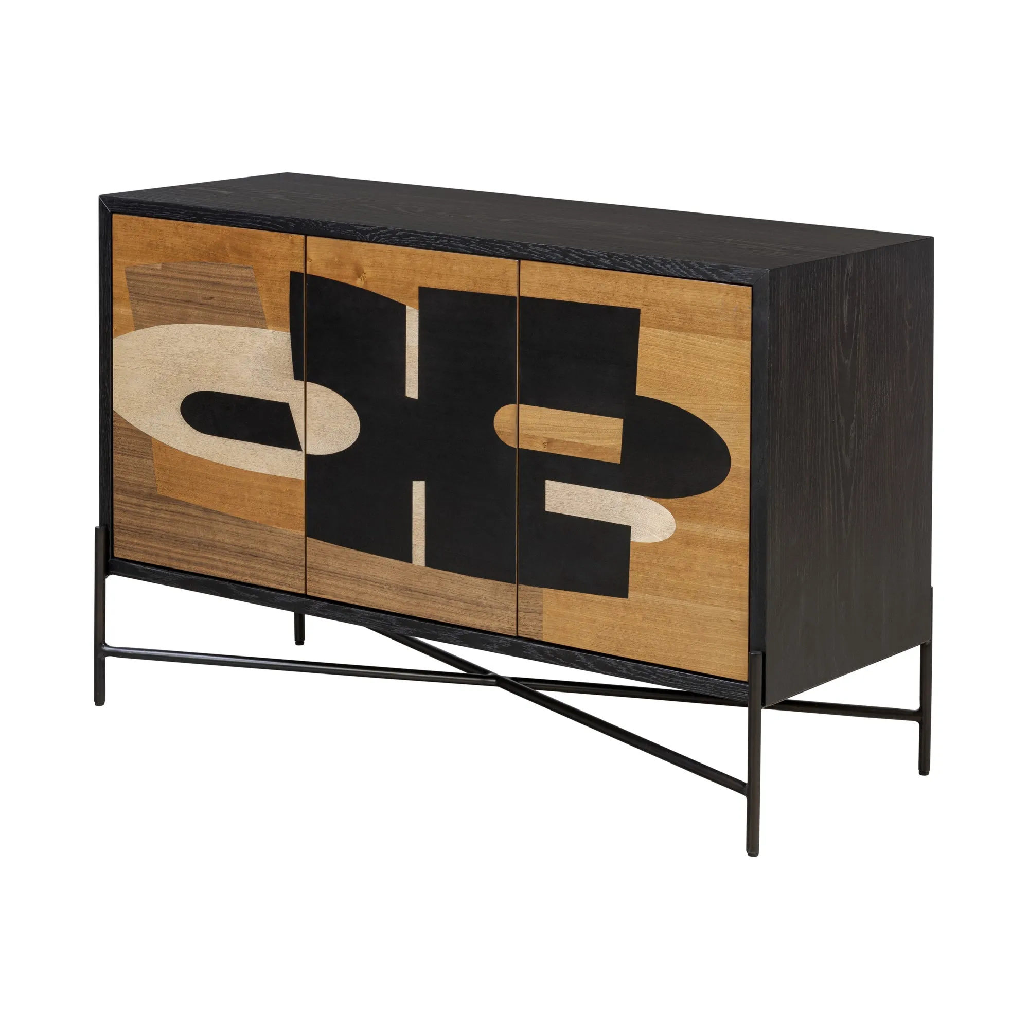 Parker 505ST48A Credenza - Black/Walnut/White Ashe/Cherry/Black Oak