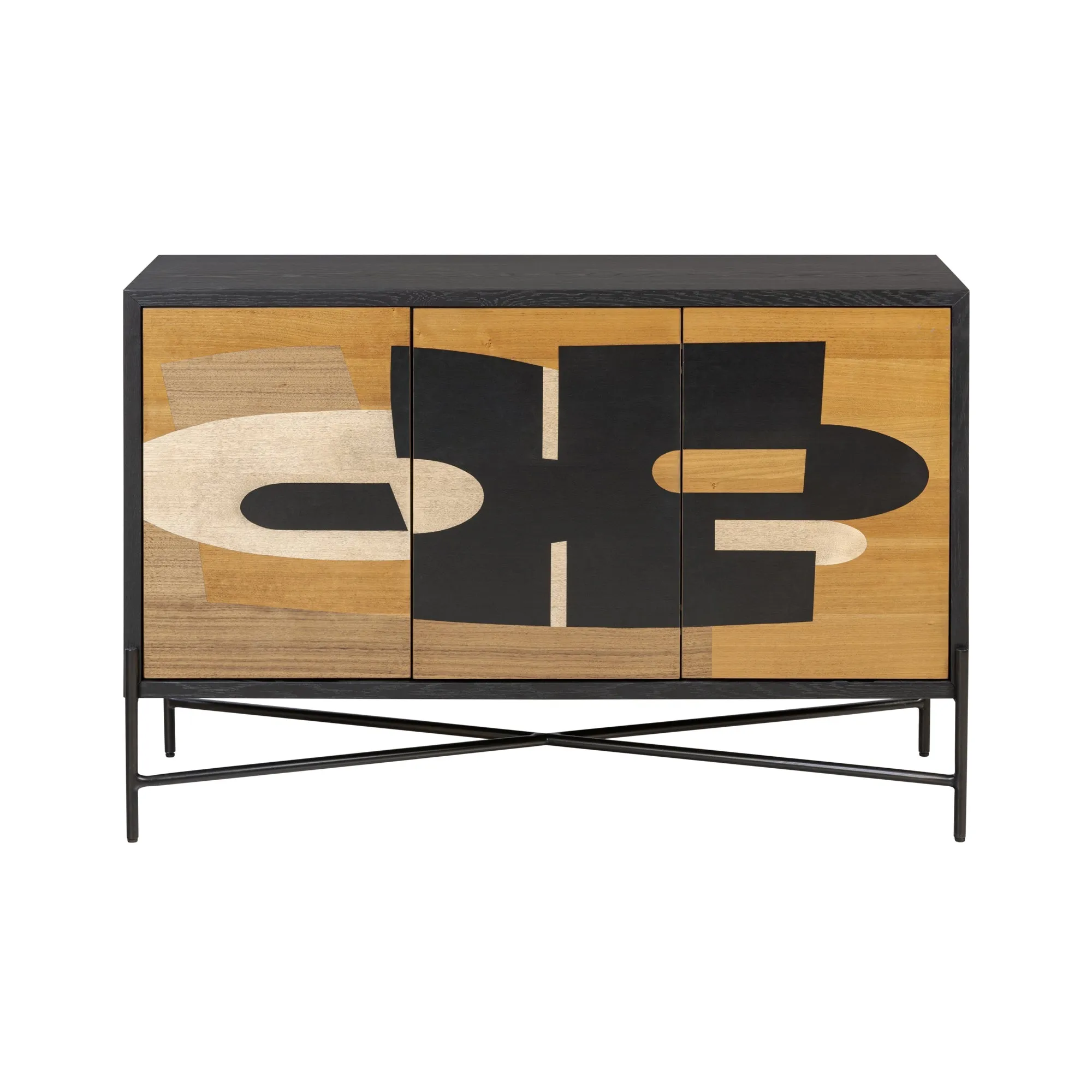 Parker 505ST48A Credenza - Black/Walnut/White Ashe/Cherry/Black Oak