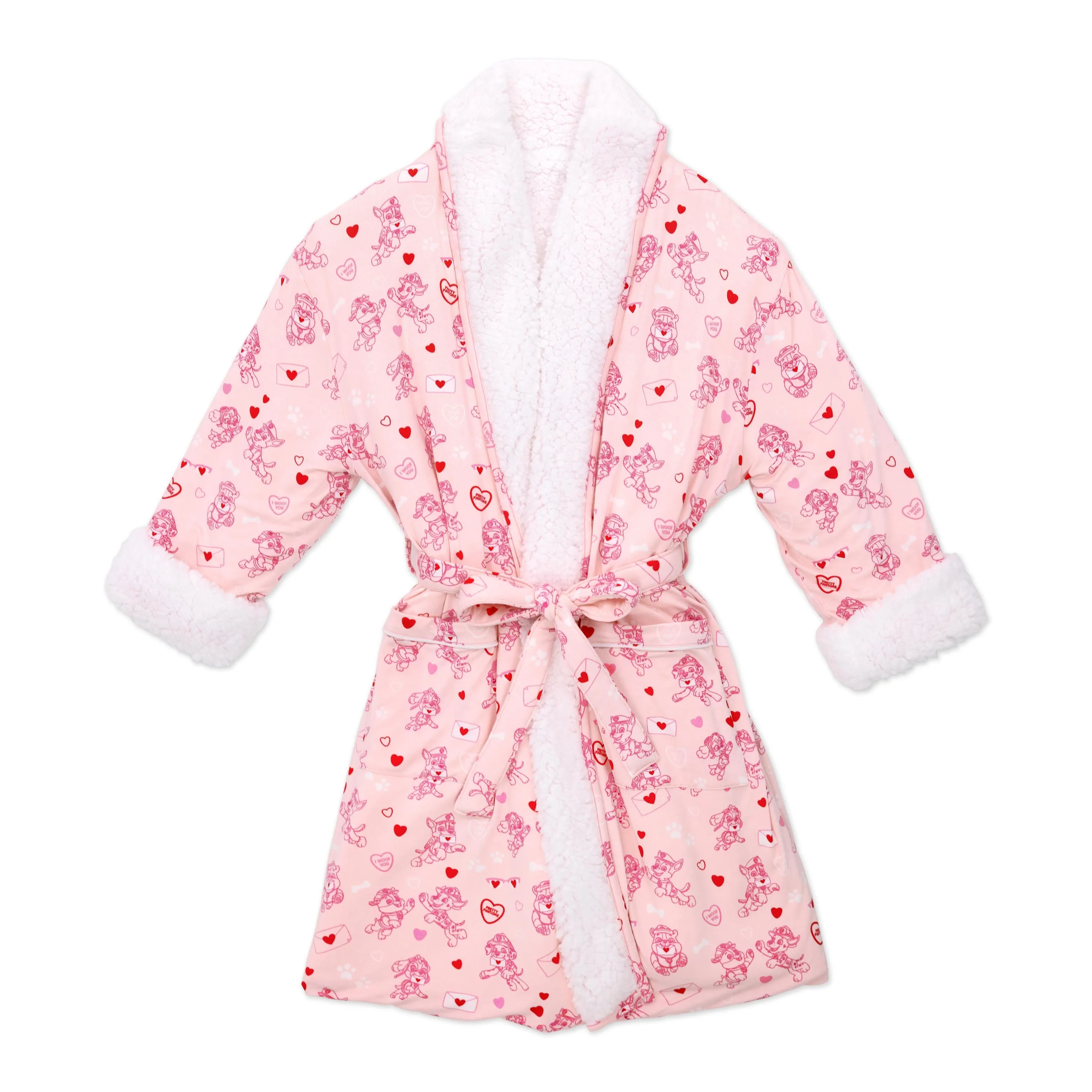 PAW Patrol: Valentine's Pink Adult Bamboo Sherpa Robe