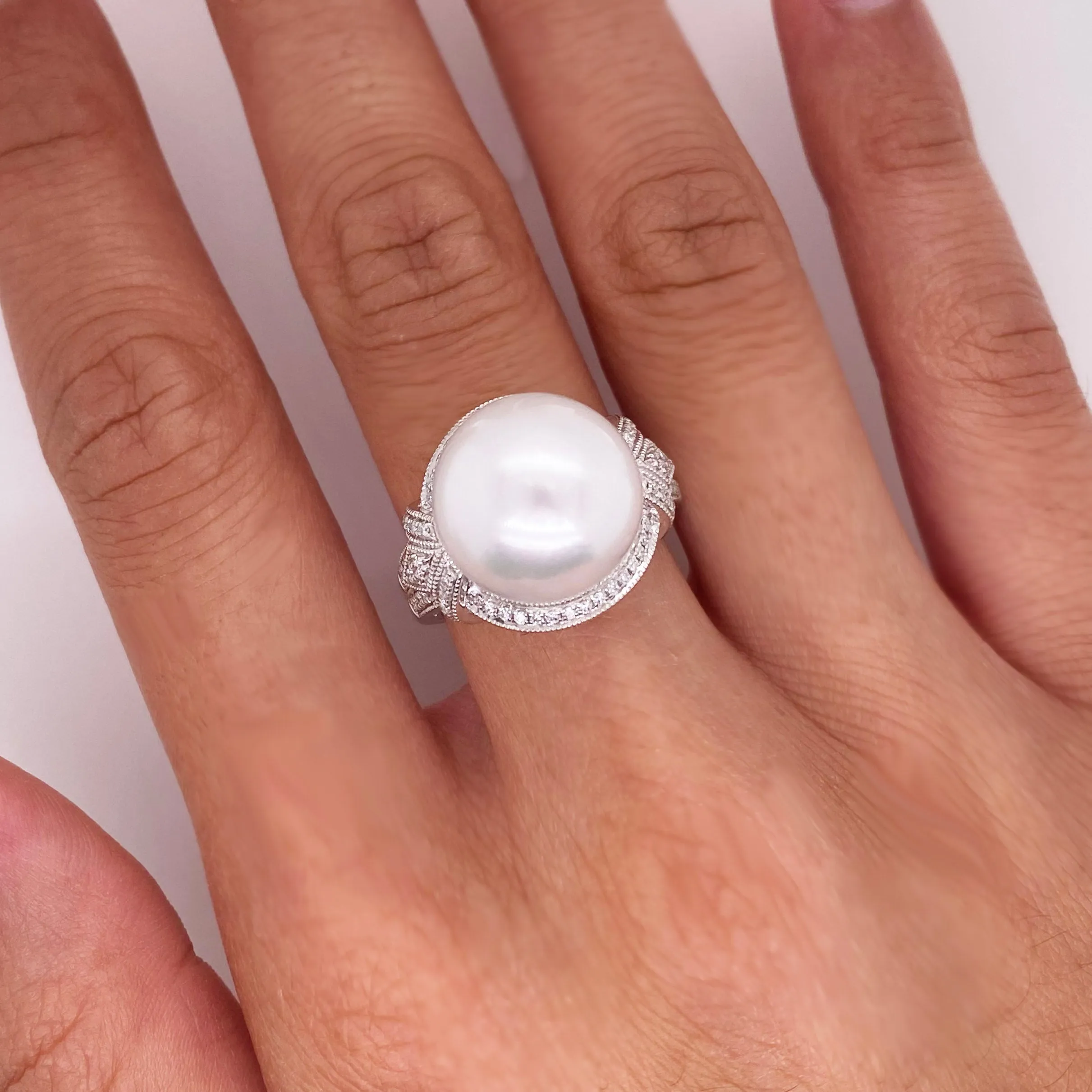 Pearl & Diamond Statement Ring