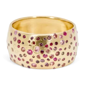 Plum Blossom Confetti Barrel Ring - Size 9 - 11028