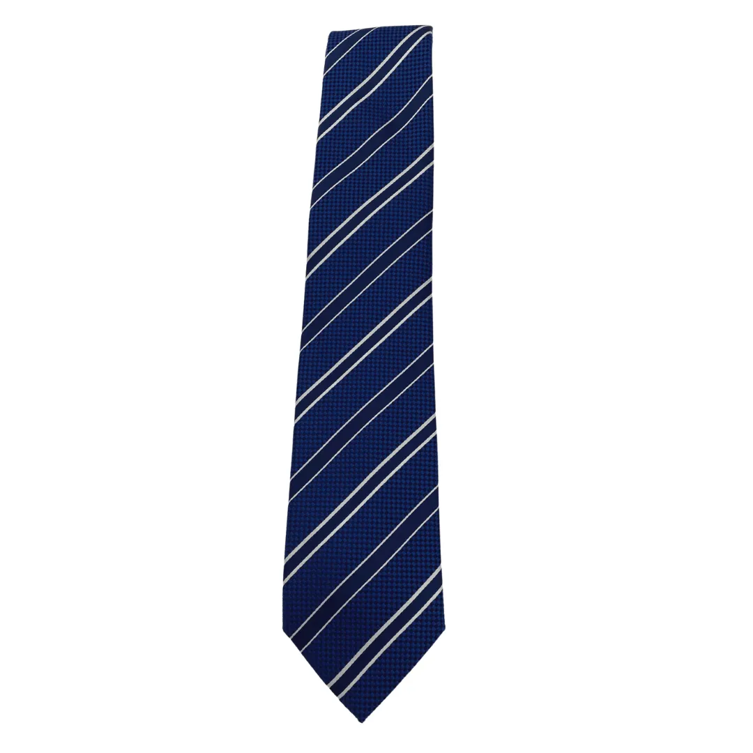 PRADA Diagonal Striped Tie - Blue New