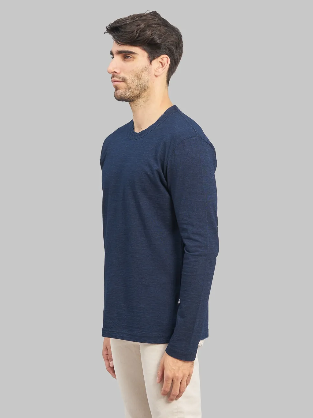 Pure Blue Japan LS5011-D Indigo Dyed Long Sleeve T-Shirt