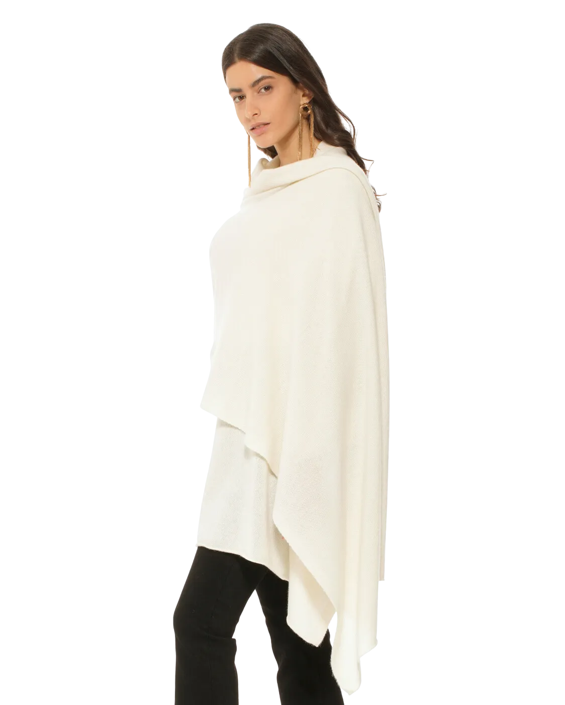 Pure Cashmere Maxi Wrap Milk White