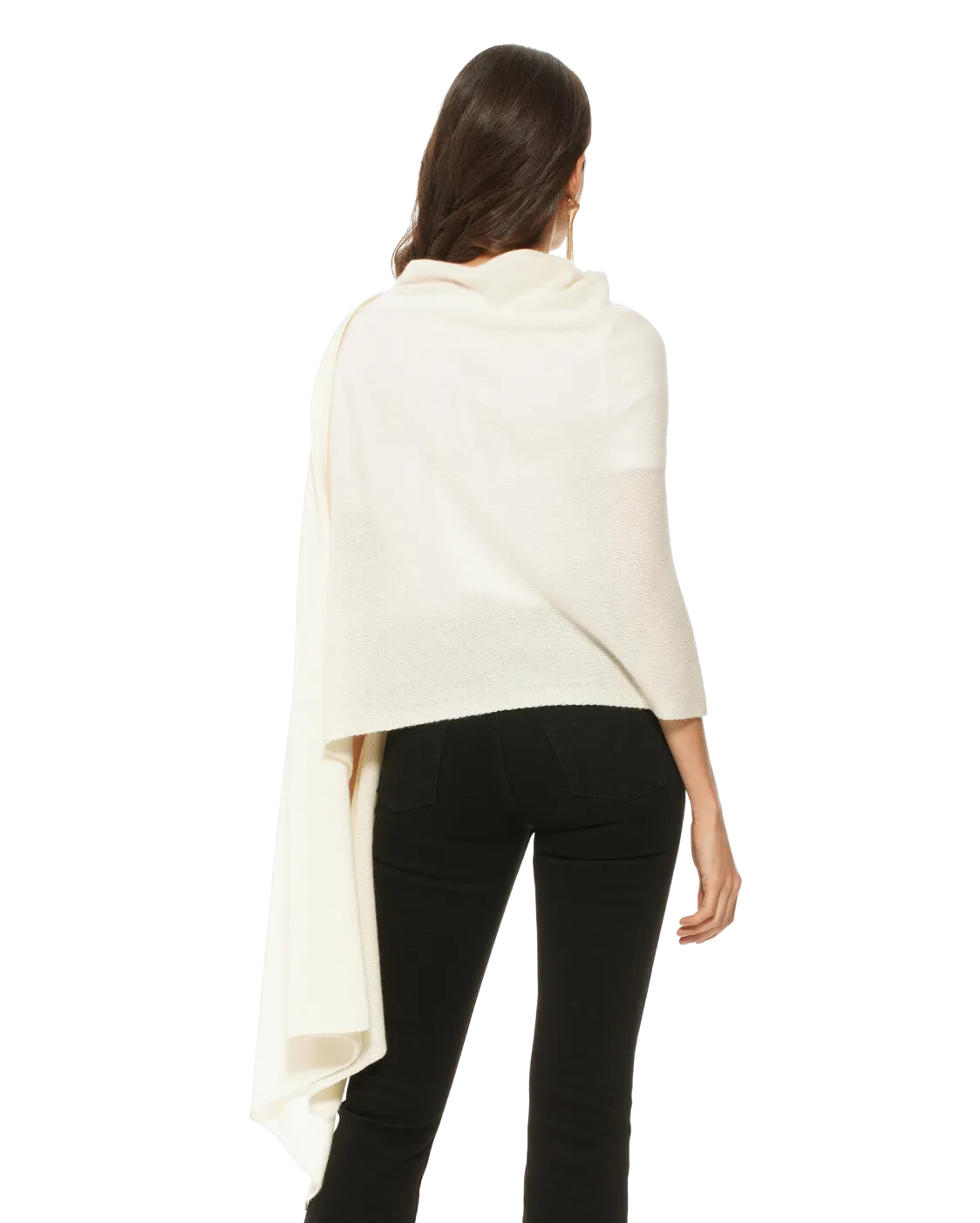 Pure Cashmere Maxi Wrap Milk White