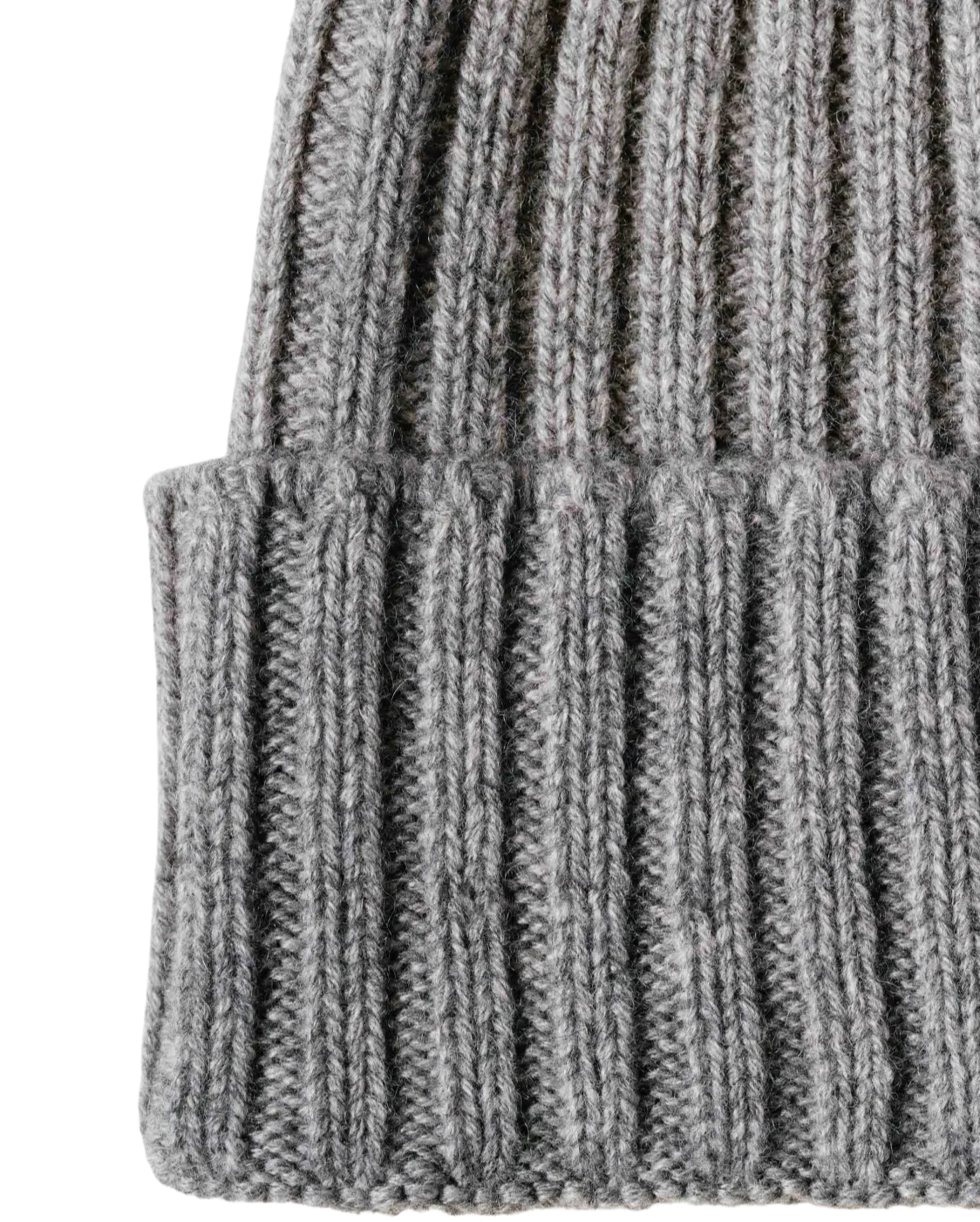 Pure Cashmere Ribbed Hat Medium Grey