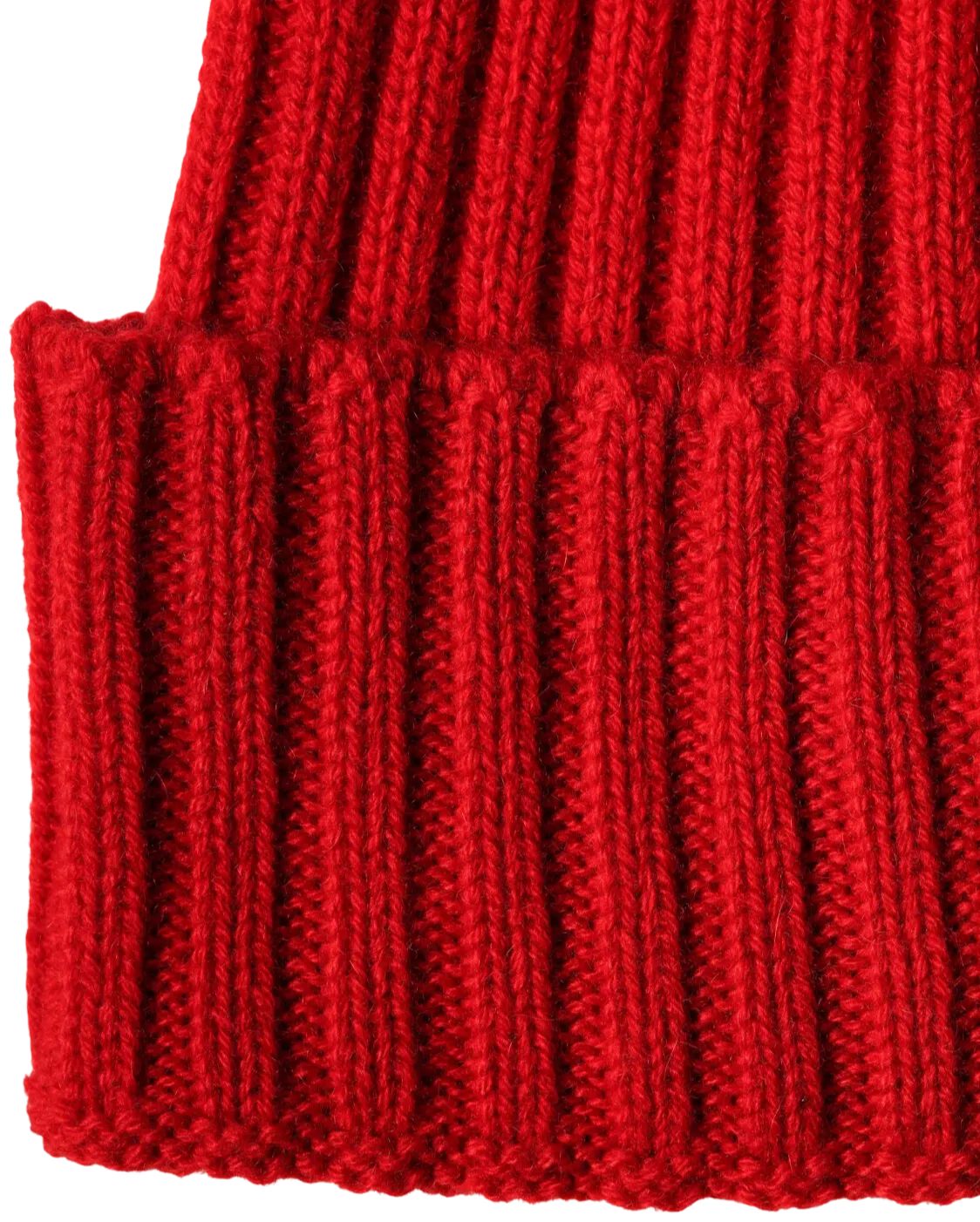 Pure Cashmere Ribbed Hat Red