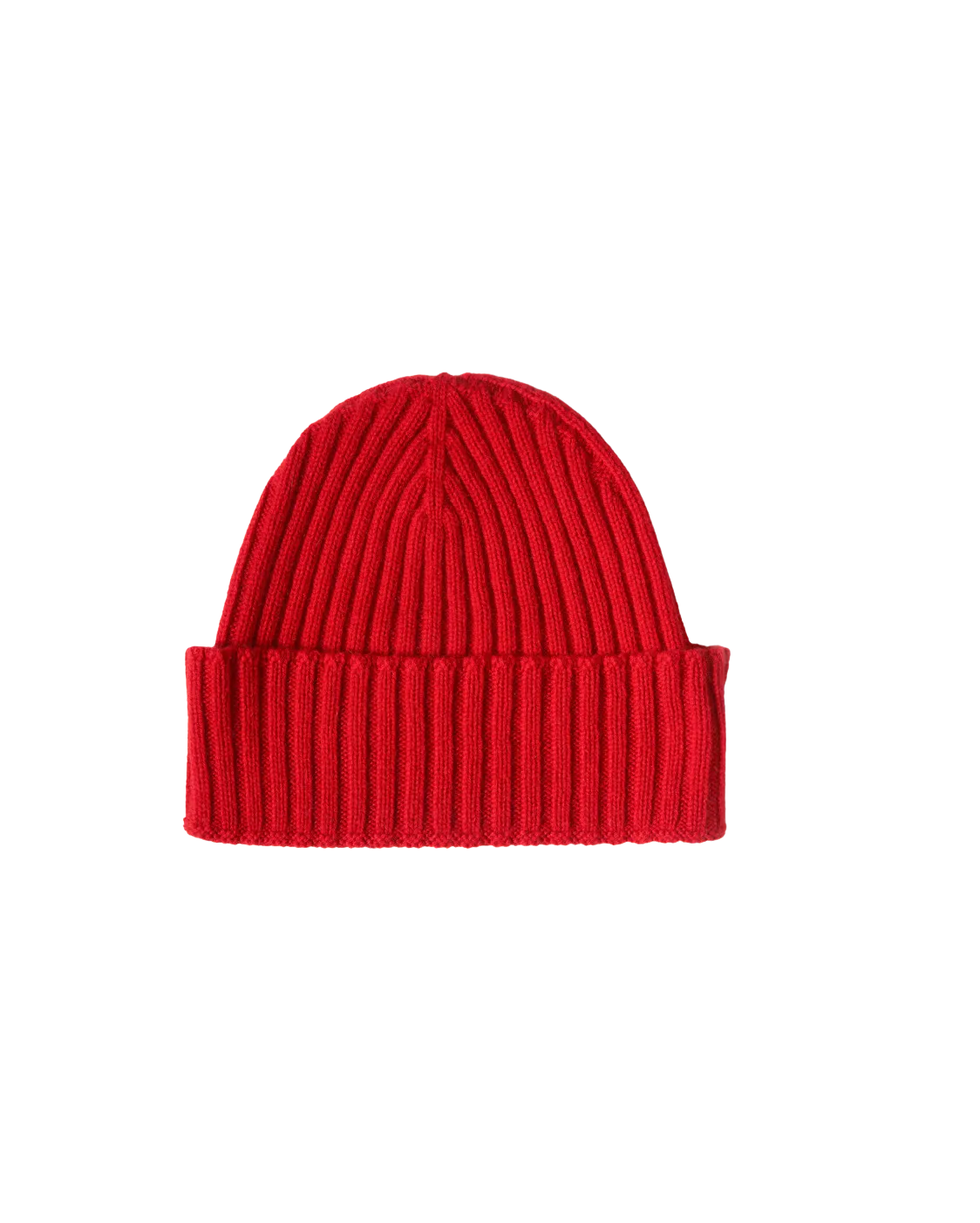 Pure Cashmere Ribbed Hat Red