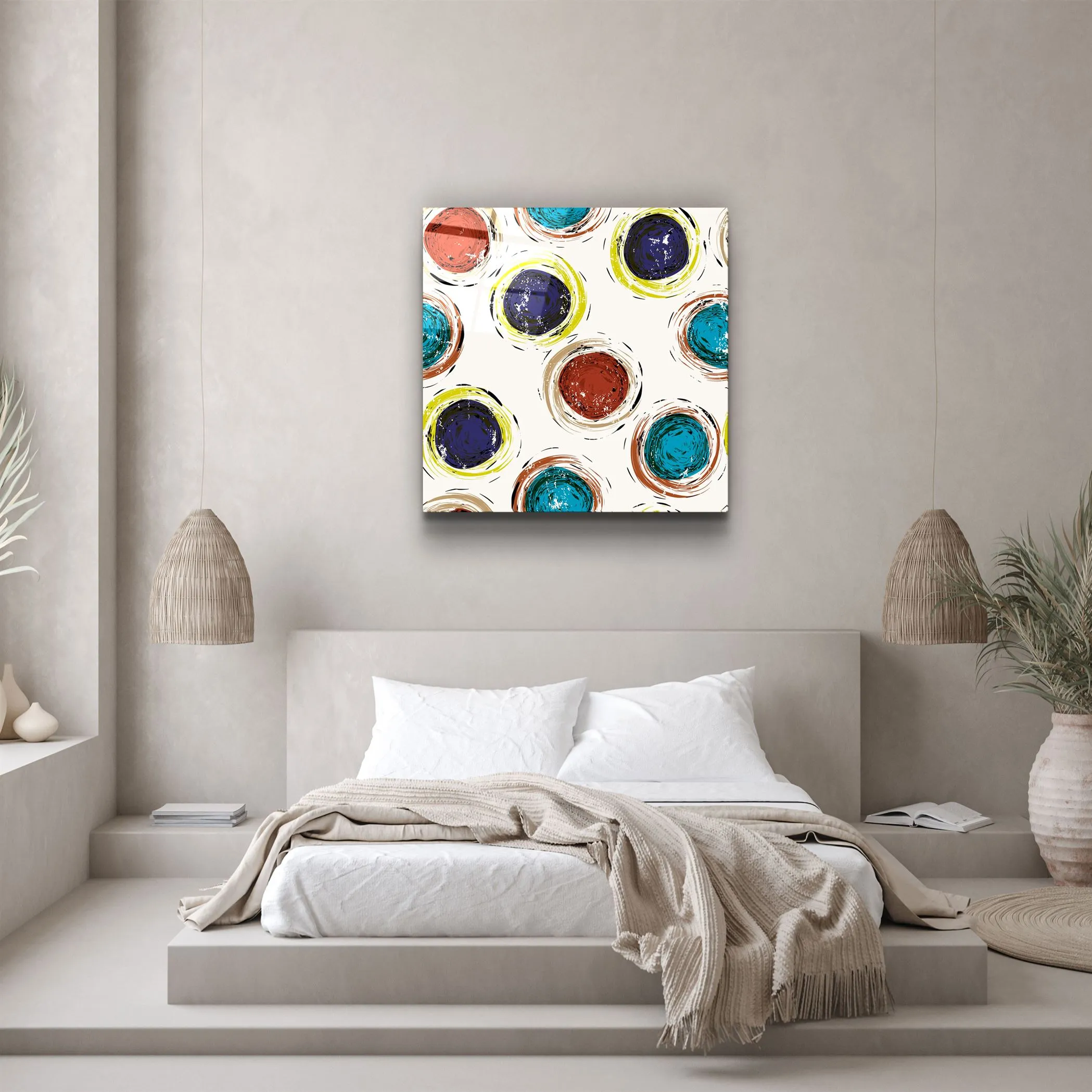 ・"Abstract Circles"・Glass Wall Art