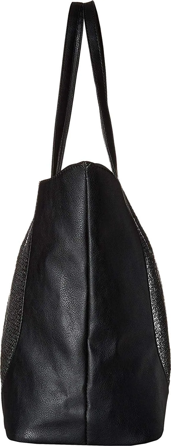 Rampage Women's Metallic Straw Tote Handbag