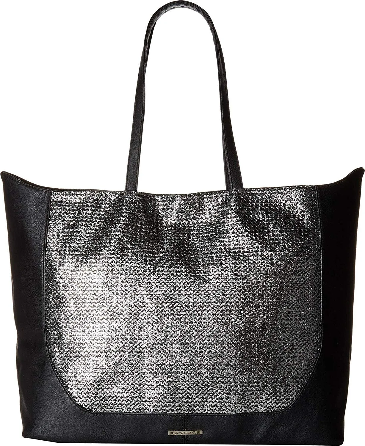 Rampage Women's Metallic Straw Tote Handbag