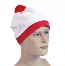 Red and White Bobble Hat