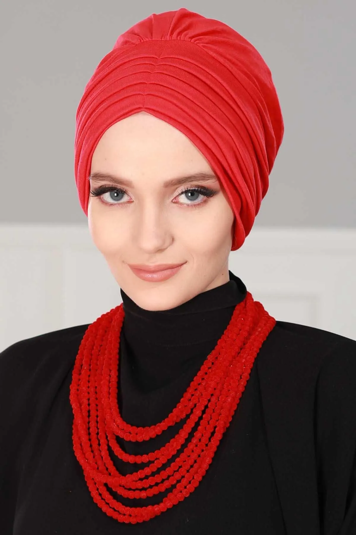 Shirred Elegance Head Turban For Women Fashion Instant Turban Shirred Head Scarf, Plain & Comfortable Stylish Bonnet Cap for Women,B-13