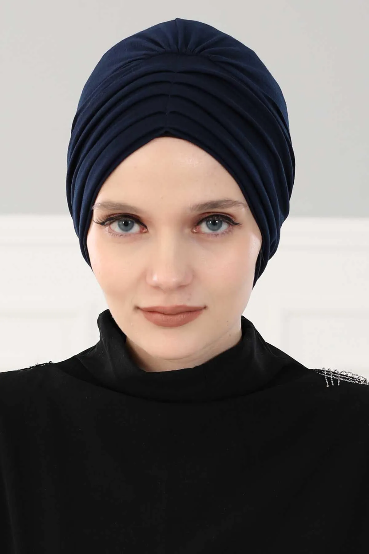 Shirred Elegance Head Turban For Women Fashion Instant Turban Shirred Head Scarf, Plain & Comfortable Stylish Bonnet Cap for Women,B-13