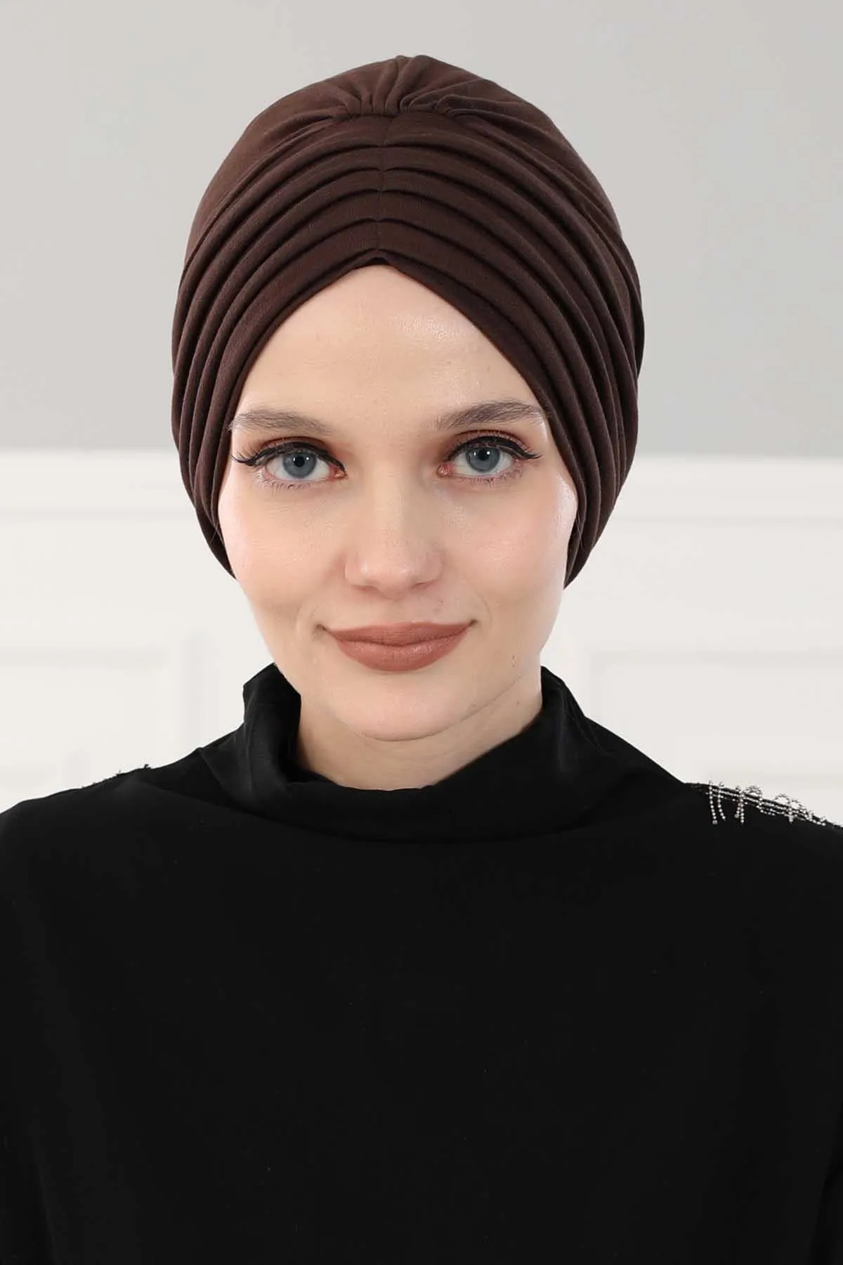 Shirred Elegance Head Turban For Women Fashion Instant Turban Shirred Head Scarf, Plain & Comfortable Stylish Bonnet Cap for Women,B-13