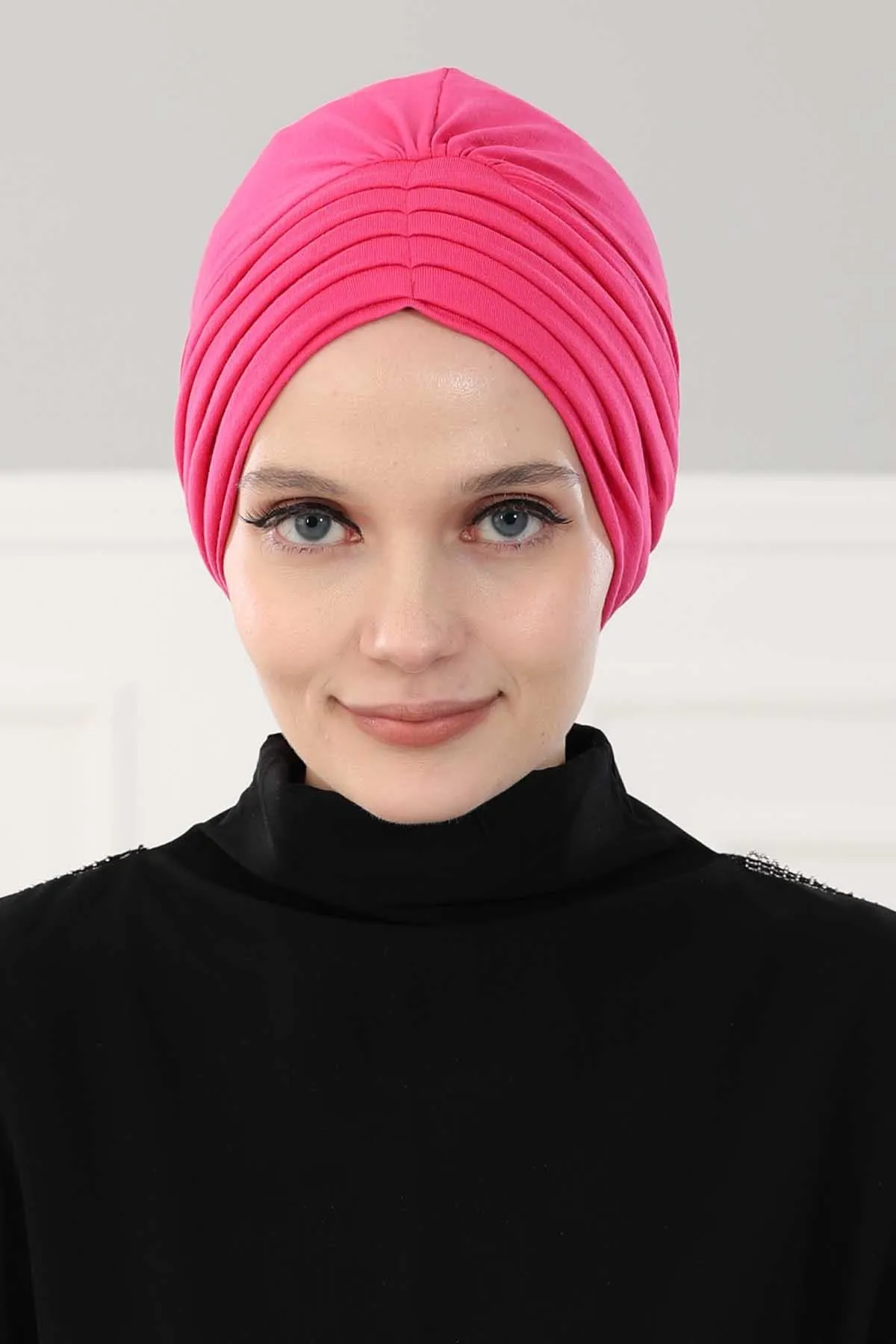 Shirred Elegance Head Turban For Women Fashion Instant Turban Shirred Head Scarf, Plain & Comfortable Stylish Bonnet Cap for Women,B-13