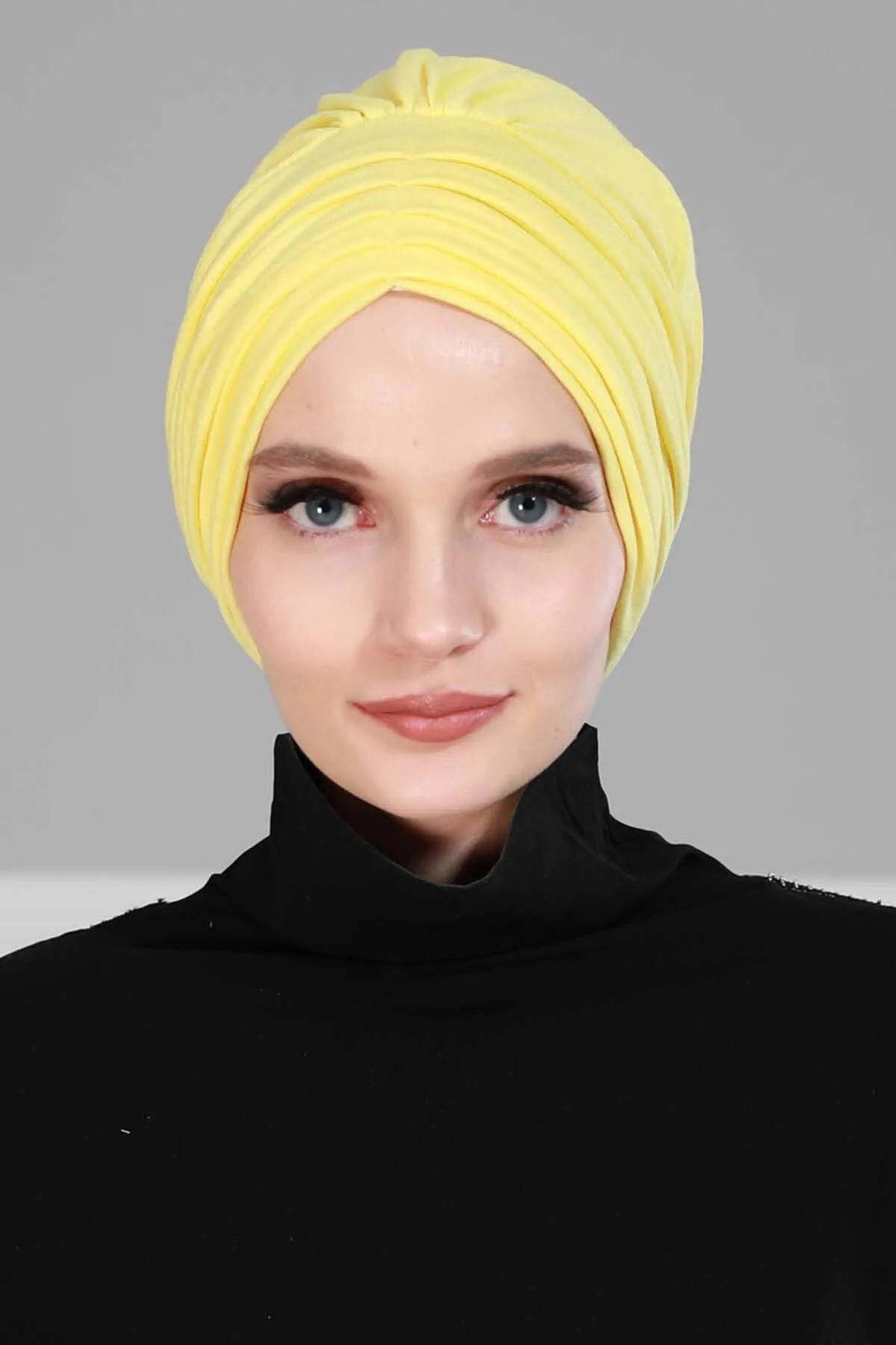 Shirred Elegance Head Turban For Women Fashion Instant Turban Shirred Head Scarf, Plain & Comfortable Stylish Bonnet Cap for Women,B-13