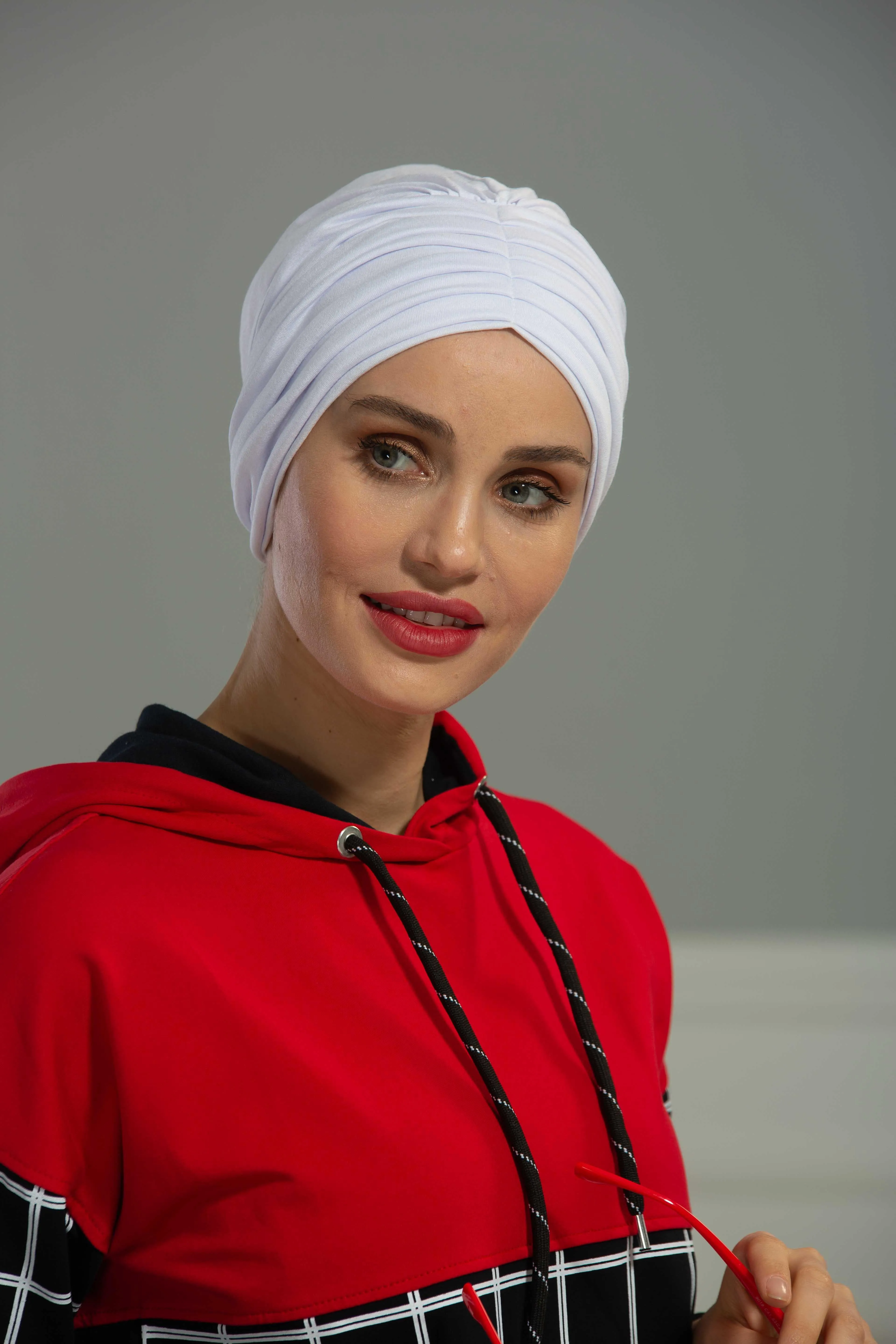 Shirred Elegance Head Turban For Women Fashion Instant Turban Shirred Head Scarf, Plain & Comfortable Stylish Bonnet Cap for Women,B-13