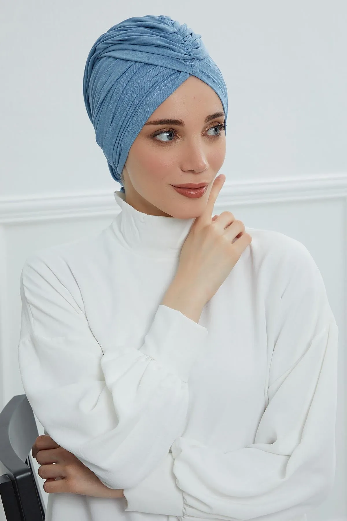 Smocked Shirred Instant Turban for Women, Cotton Lightweight Head Wrap with a Beautiful Design, Stylish Chemo Headwear Turban for Women,B-1