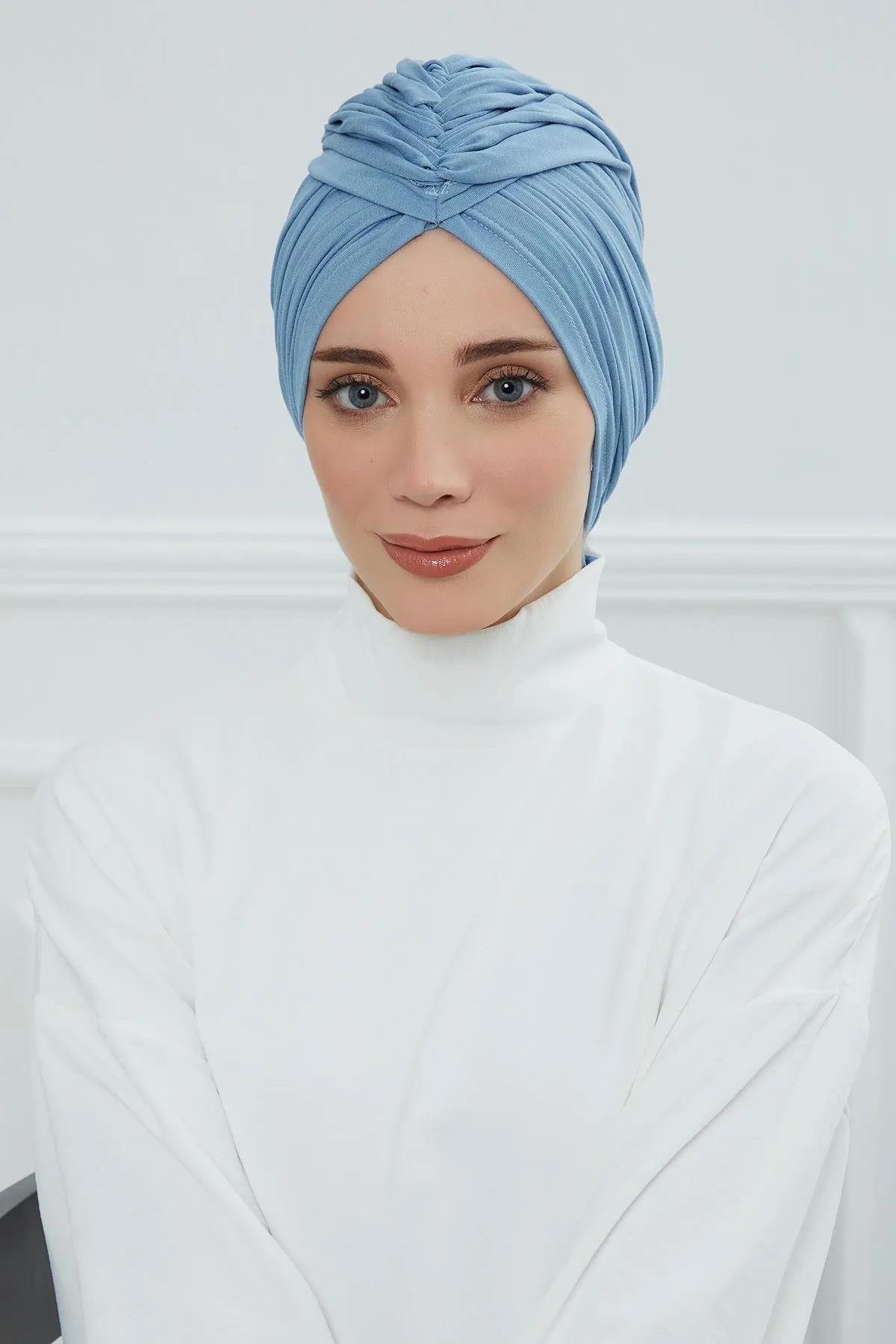 Smocked Shirred Instant Turban for Women, Cotton Lightweight Head Wrap with a Beautiful Design, Stylish Chemo Headwear Turban for Women,B-1