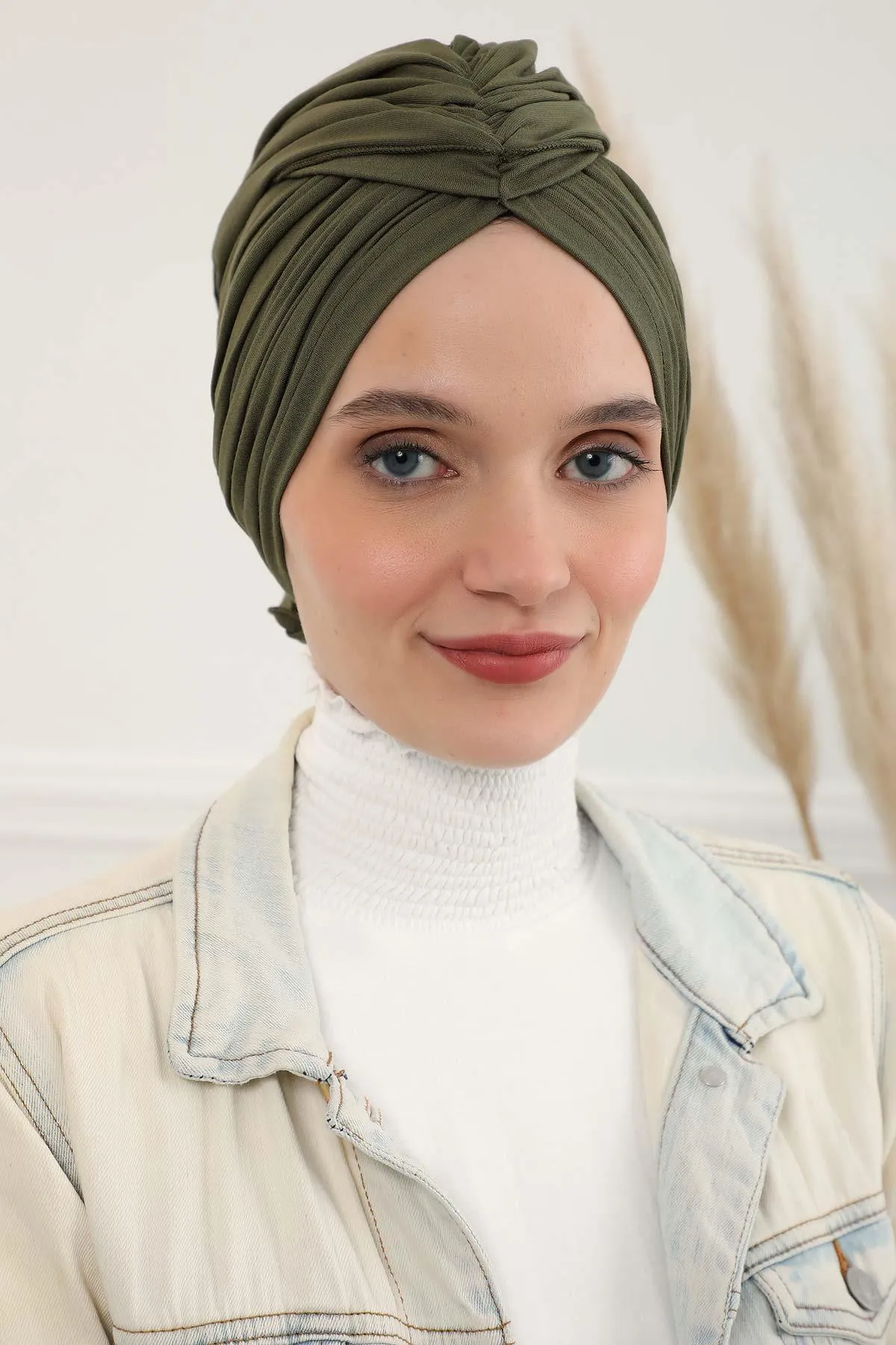 Smocked Shirred Instant Turban for Women, Cotton Lightweight Head Wrap with a Beautiful Design, Stylish Chemo Headwear Turban for Women,B-1