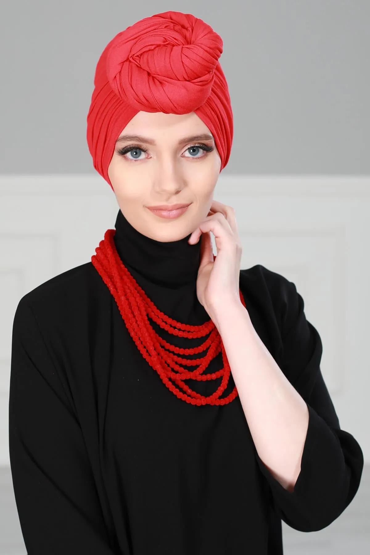 Smocked Shirred Instant Turban for Women, Cotton Lightweight Head Wrap with a Beautiful Design, Stylish Chemo Headwear Turban for Women,B-1