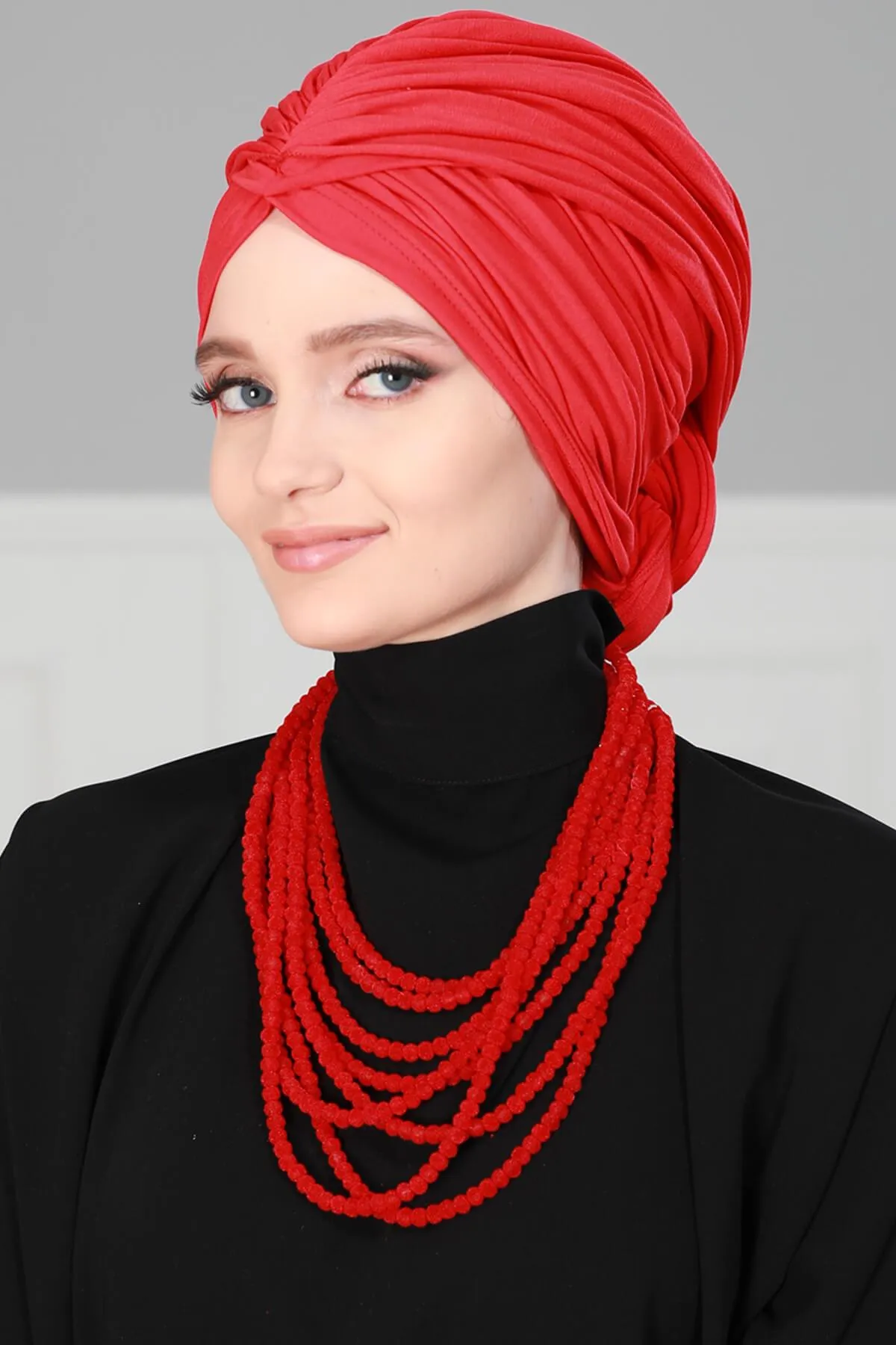 Smocked Shirred Instant Turban for Women, Cotton Lightweight Head Wrap with a Beautiful Design, Stylish Chemo Headwear Turban for Women,B-1