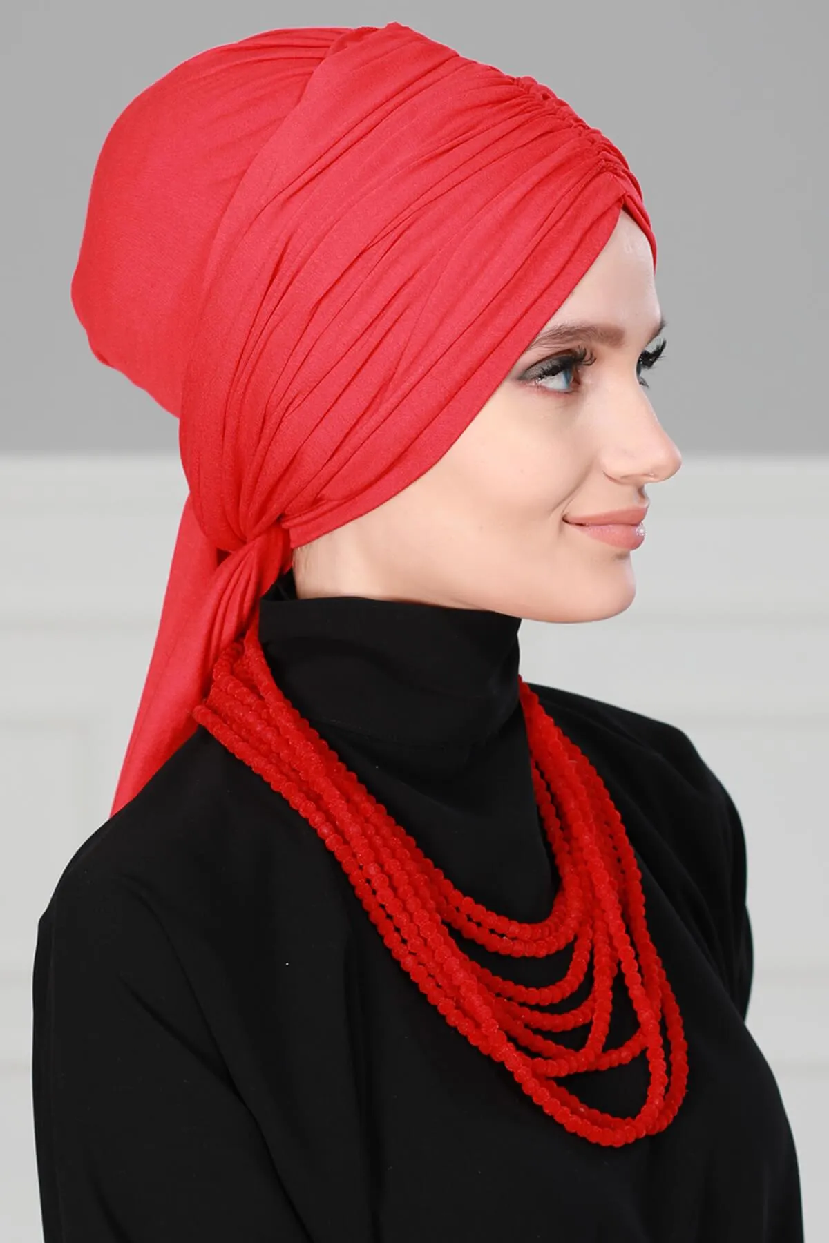 Smocked Shirred Instant Turban for Women, Cotton Lightweight Head Wrap with a Beautiful Design, Stylish Chemo Headwear Turban for Women,B-1