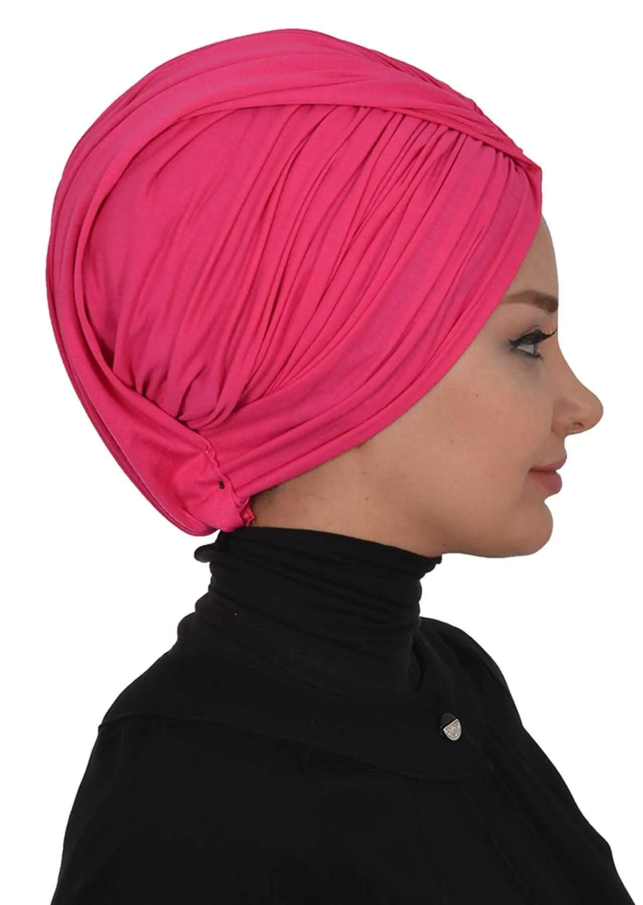 Smocked Shirred Instant Turban for Women, Cotton Lightweight Head Wrap with a Beautiful Design, Stylish Chemo Headwear Turban for Women,B-1