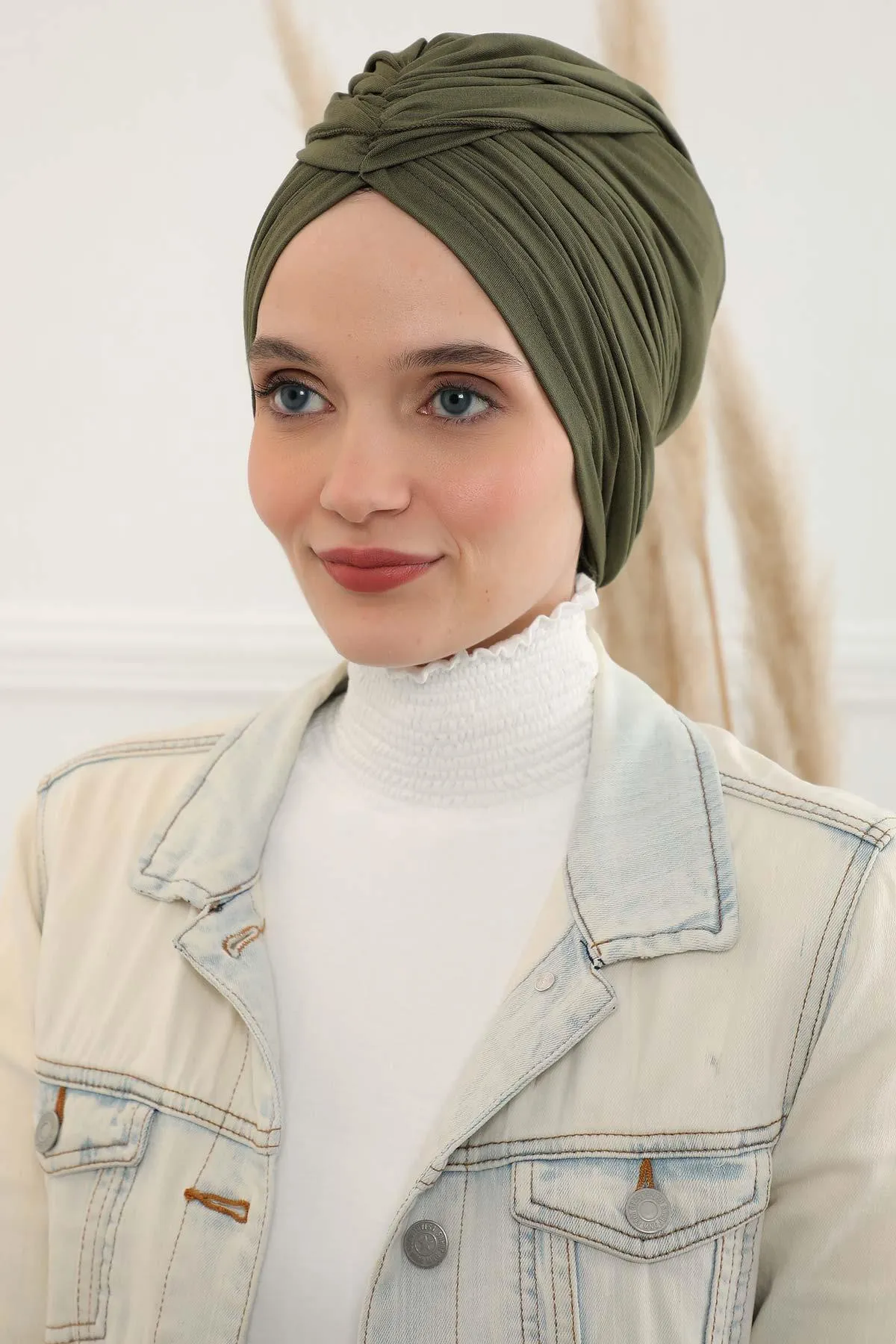 Smocked Shirred Instant Turban for Women, Cotton Lightweight Head Wrap with a Beautiful Design, Stylish Chemo Headwear Turban for Women,B-1