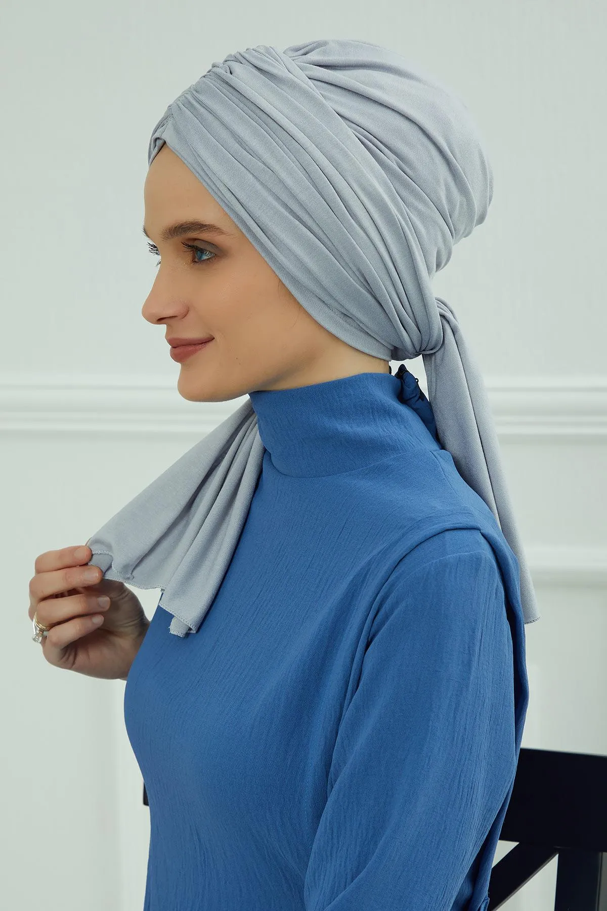 Smocked Shirred Instant Turban for Women, Cotton Lightweight Head Wrap with a Beautiful Design, Stylish Chemo Headwear Turban for Women,B-1