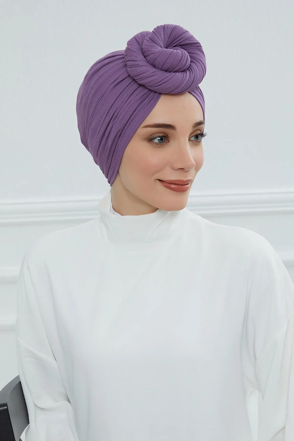 Smocked Shirred Instant Turban for Women, Cotton Lightweight Head Wrap with a Beautiful Design, Stylish Chemo Headwear Turban for Women,B-1