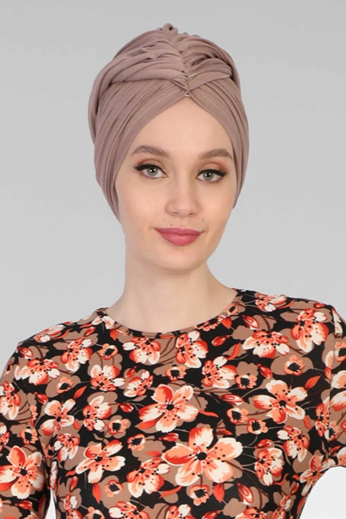 Smocked Shirred Instant Turban for Women, Cotton Lightweight Head Wrap with a Beautiful Design, Stylish Chemo Headwear Turban for Women,B-1