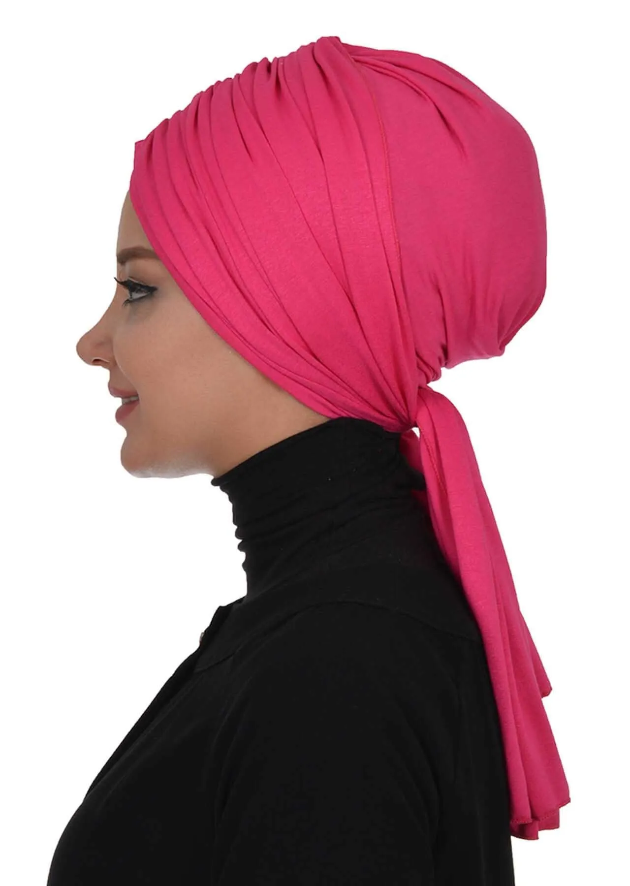 Smocked Shirred Instant Turban for Women, Cotton Lightweight Head Wrap with a Beautiful Design, Stylish Chemo Headwear Turban for Women,B-1