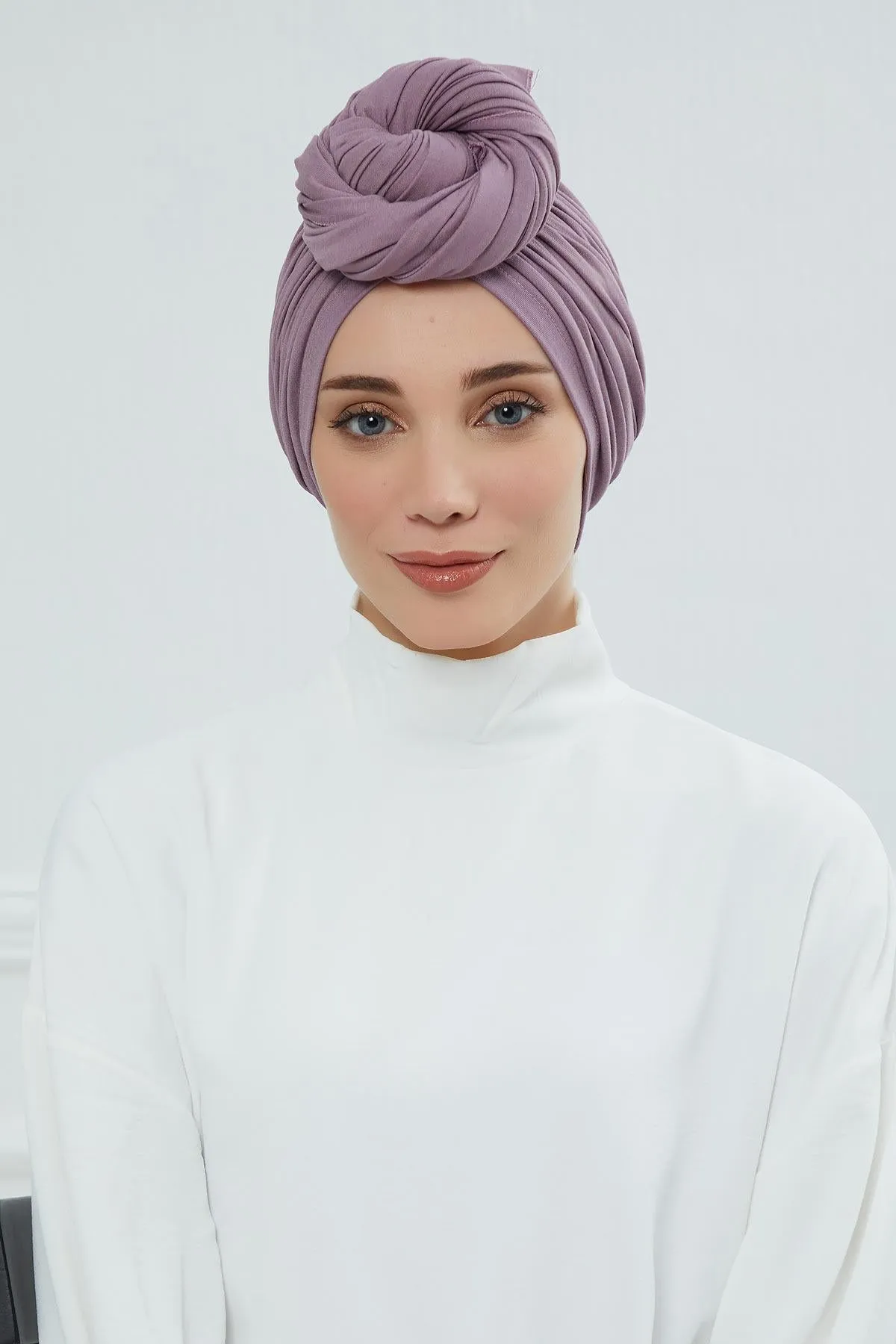 Smocked Shirred Instant Turban for Women, Cotton Lightweight Head Wrap with a Beautiful Design, Stylish Chemo Headwear Turban for Women,B-1