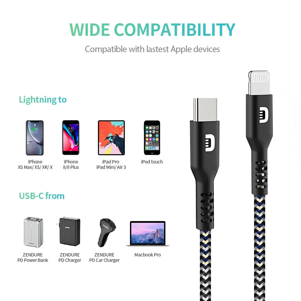 SuperCord USB-C to Lightning Cable (1m/3.3 ft.)