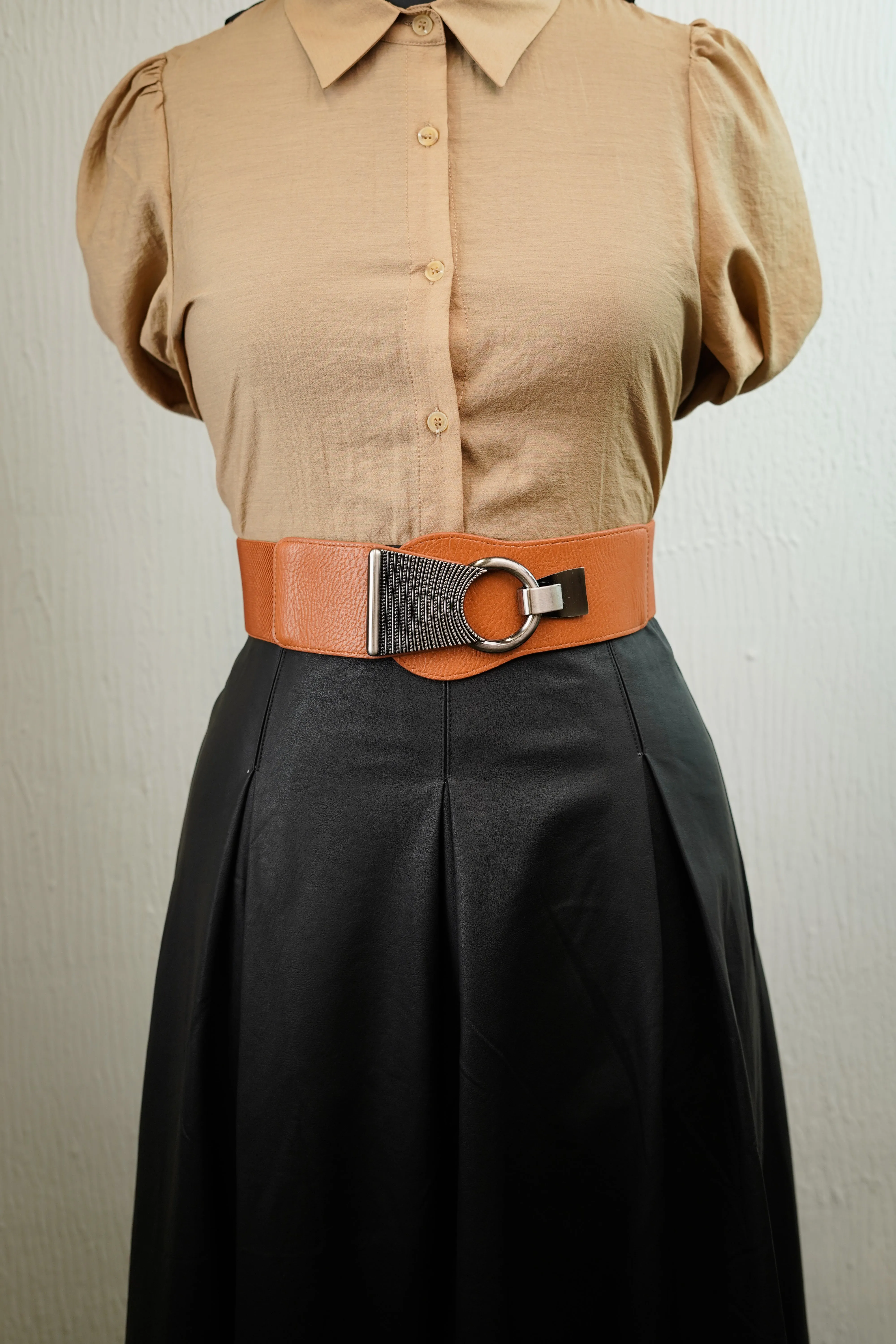 Tan Twist Interlock Belt