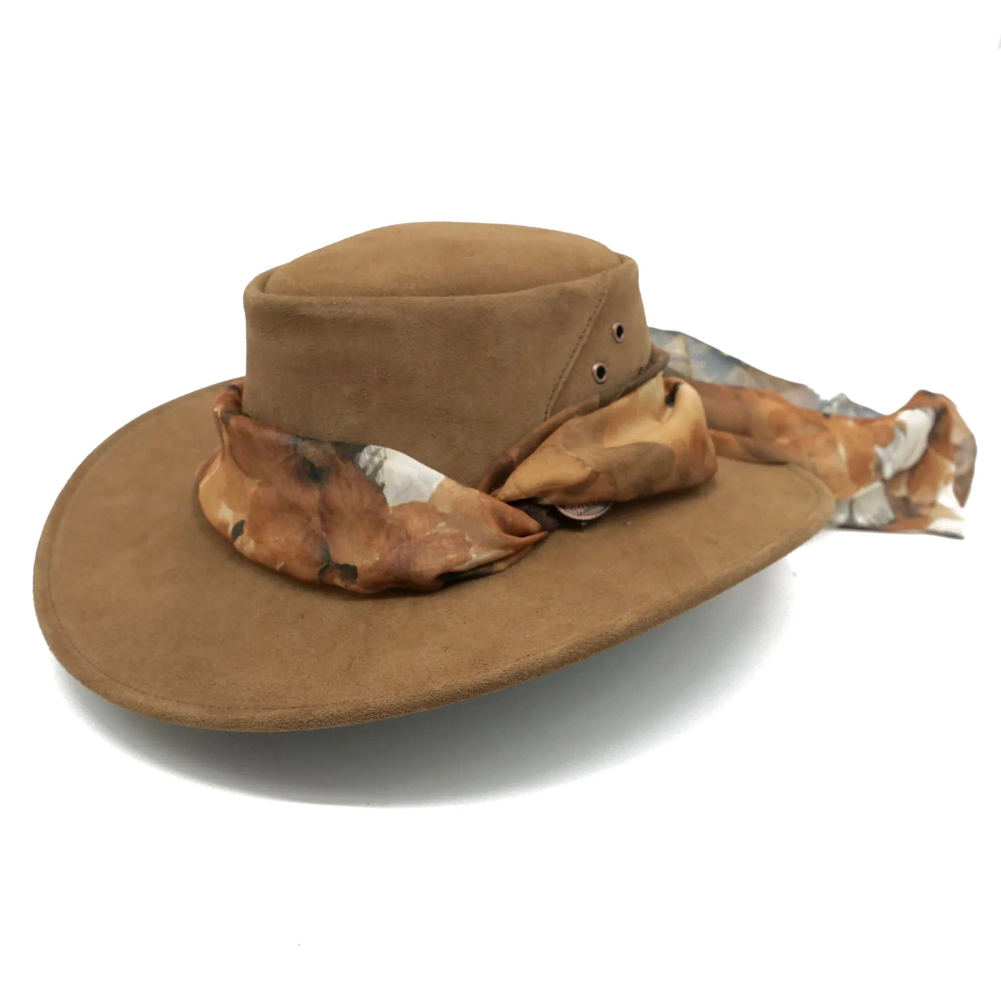 The Alice Suede Hat with Autumn Flower Scarf