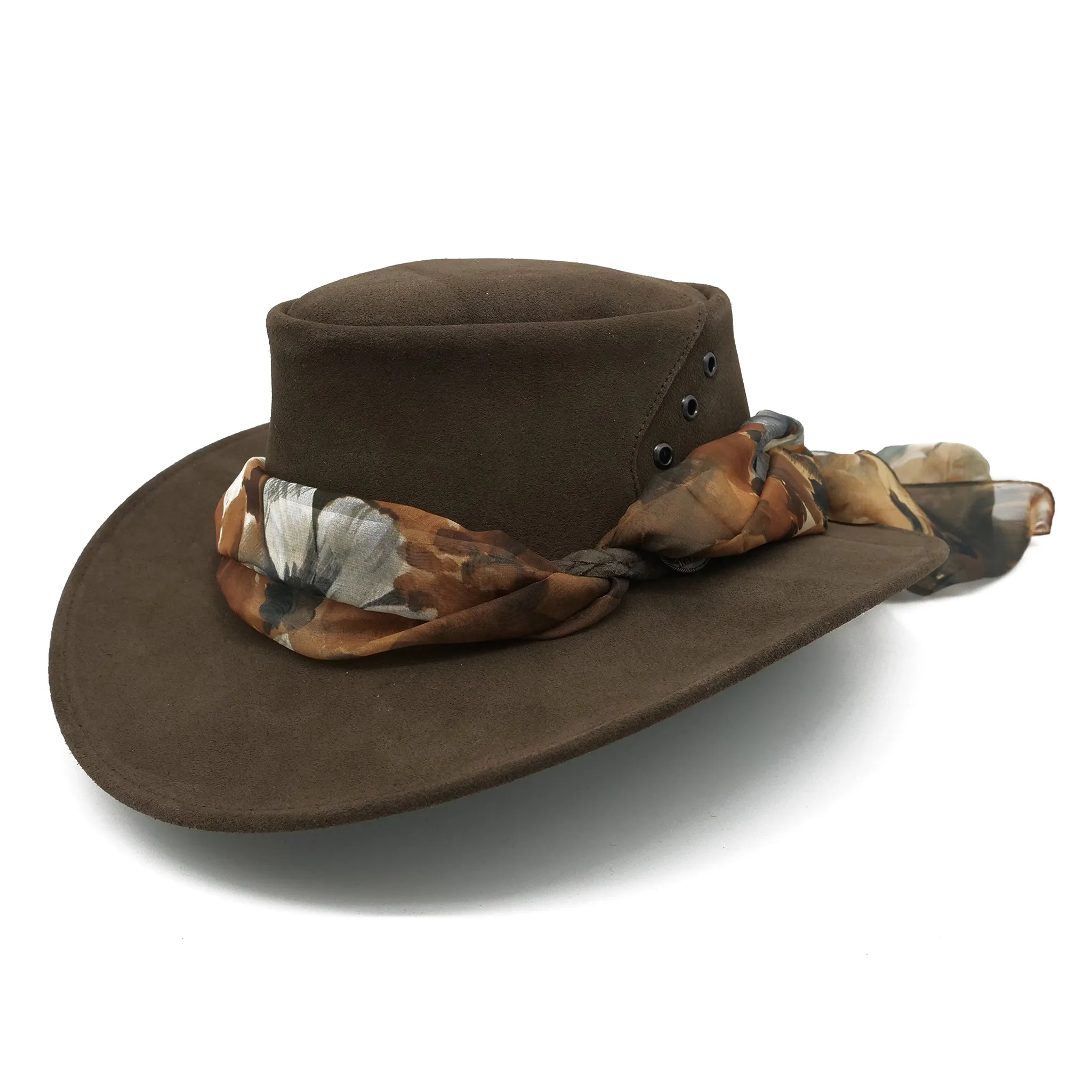 The Alice Suede Hat with Autumn Flower Scarf